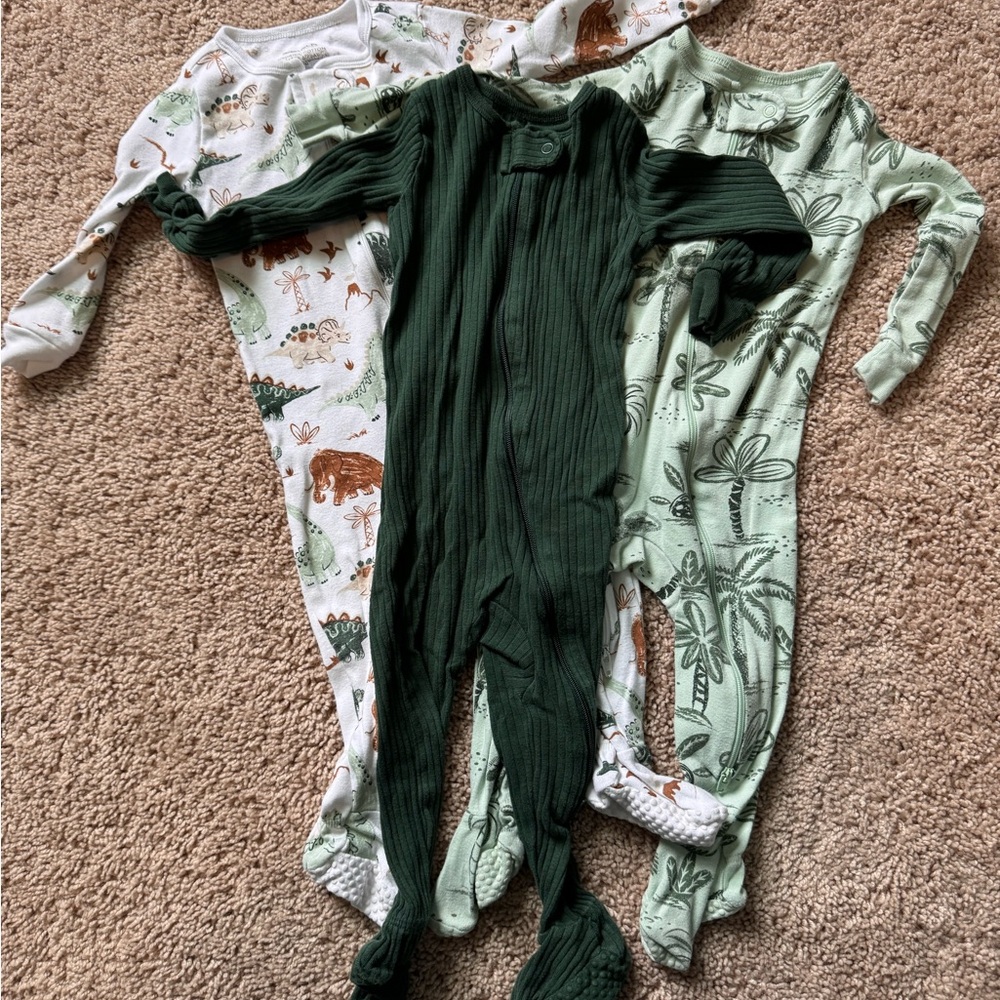 Kids One Piece Set - Green, White, and Cream